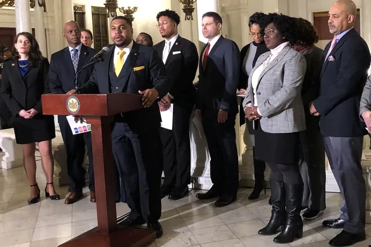 Rep. Jason Dawkins (D., Philadelphia) was at the podium last month when Philadelphia's delegation to the Pennsylvania House unveiled their legislative priorities for the new session.