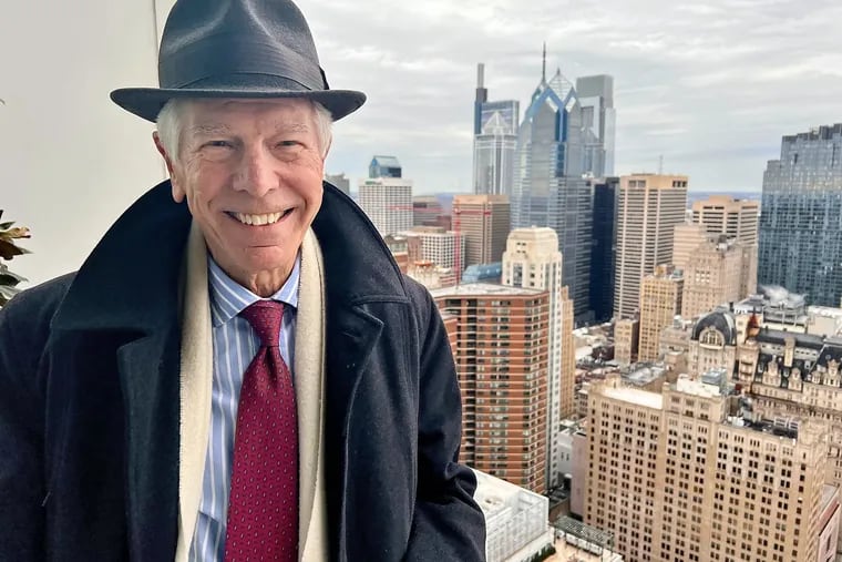 Developer Carl Dranoff in a condo on the 42nd floor of Arthaus, the building he developed at Broad and Spruce Streets in February 2023.