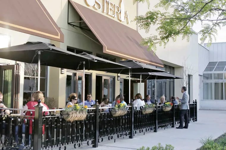 Osteria is between Boscov's and Sears at the Moorestown Mall. It's one of many upscale eateries that are generating business at the region's malls.