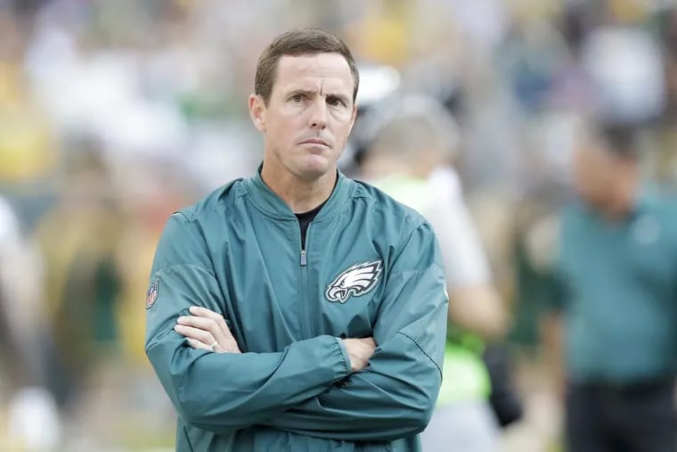 Eagles Special Teams coordinator Dave Fipp during the Eagles’ 24-9 loss to the Green Bay Packers on August 10.