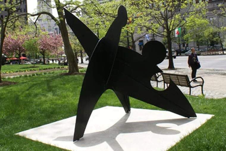 "Three Discs, One Lacking" (1968) by Alexander Calder. Benjamin Franklin Parkway between 16th and 17th streets.