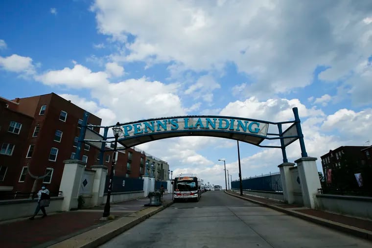 The entrance of Penn's Landing at Market Street on Thursday, Aug. 27, 2020.