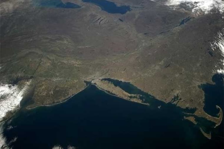 From Cape May to Cape Cod from space. (Cmdr. Chris Hadfield/International Space Station)