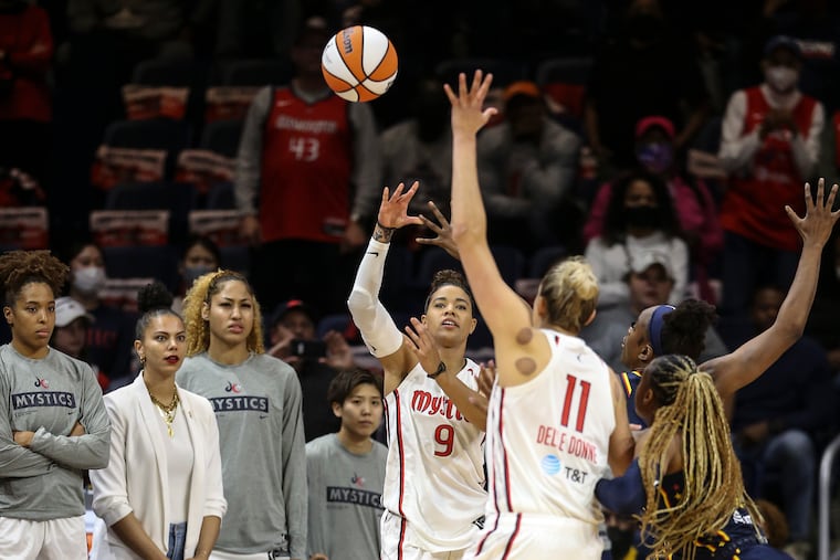 Broomall native Natasha Cloud (9) is in her seventh season with the Washington Mystics.