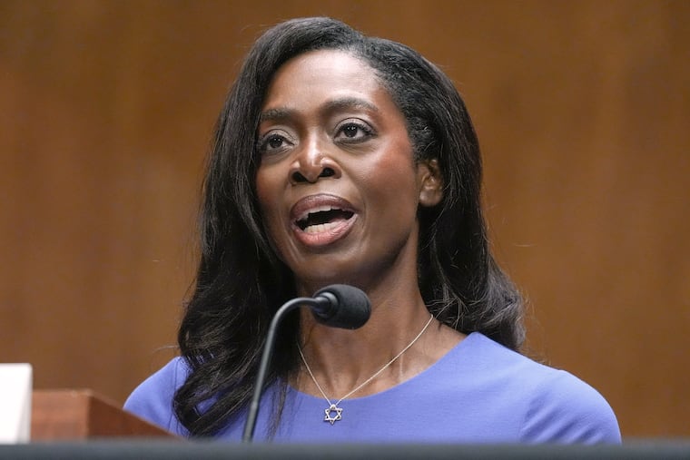 Erica Schwartz testifies during a Senate Health Education Labor and Pensions committee confirmation hearing to be the director of the Centers for Disease Control and Prevention on Capitol Hill, Wednesday, July 15, 2026, in Washington.