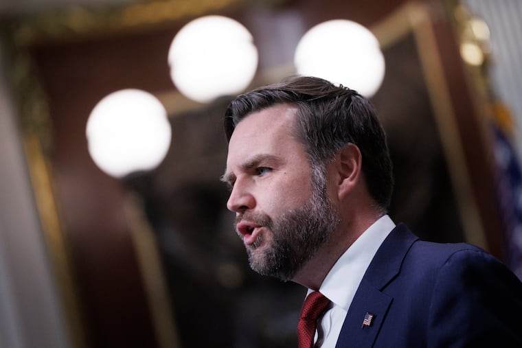 Vice President JD Vance speaks during a news conference Wednesday in Washington.