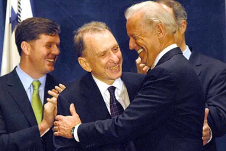 U.S. Rep. Patrick Murphy (left) has received threats since voting for the health-care overhaul last Sunday night but there have been no acts of vandalism against his home or his district offices, a spokeswoman for the congressman said today. (April Saul / Staff Photographer)