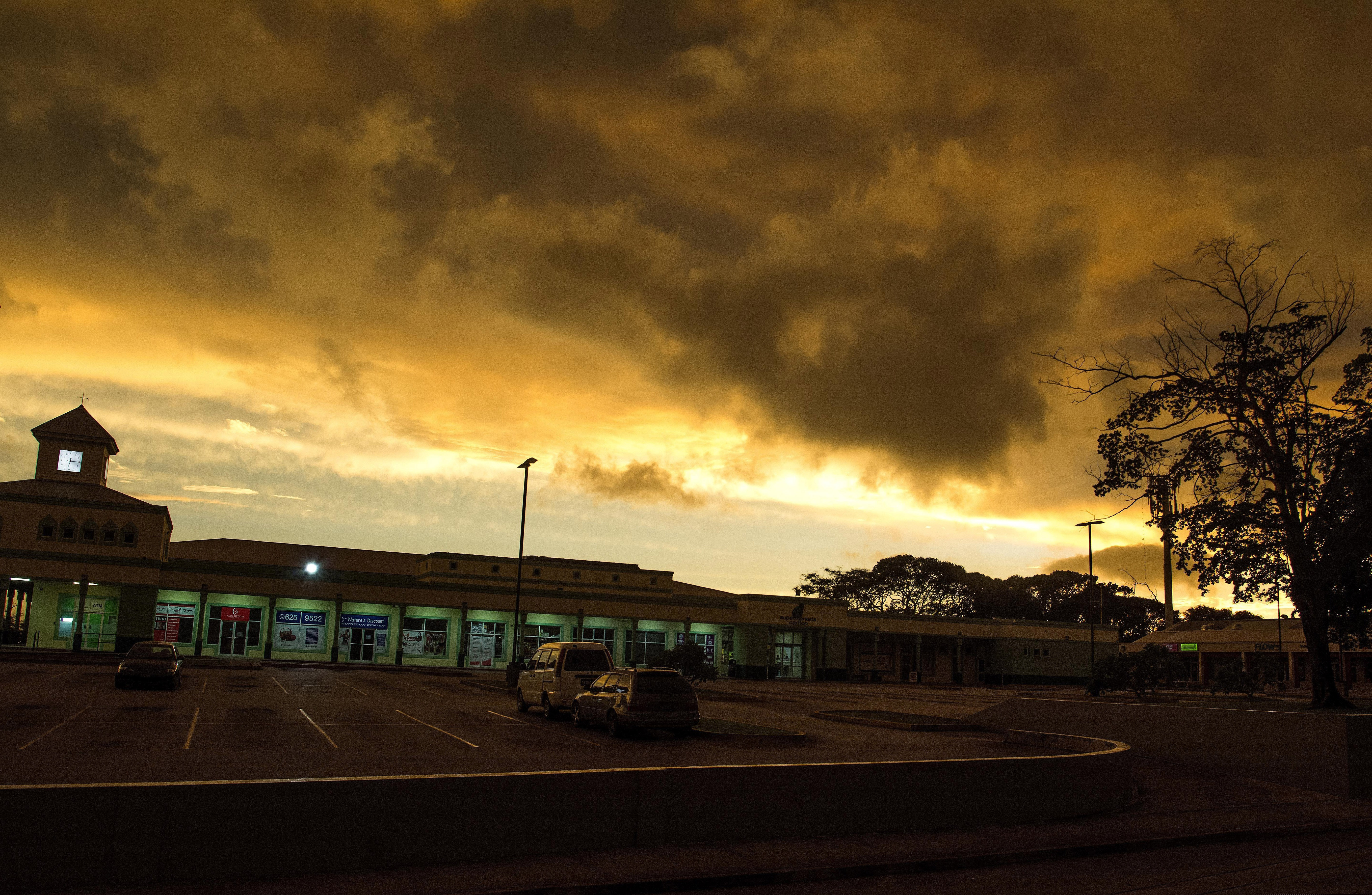 Storm clouds gather as Tropical Storm Dorian moves toward St. Michael Parish, Barbados, Monday, Aug. 26, 2019. Much of the eastern Caribbean island of Barbados shut down on Monday as Dorian approached the region and gathered strength, threatening to turn into a small hurricane that forecasters said could affect the northern Windward islands and Puerto Rico in upcoming days.