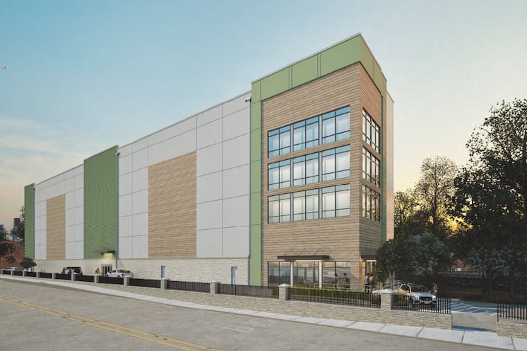 A rendering of the proposed self-storage facility for 7801-7845 Oxford Ave. in Northeast Philadelphia.