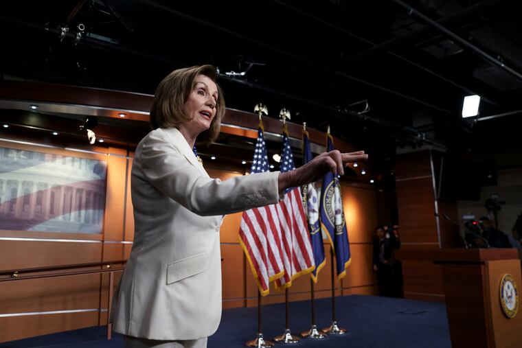 Speaker of the House Nancy Pelosi, D-Calif., responds forcefully to a question from a reporter who asked if she hated President Donald Trump, after announcing earlier that the House is moving forward to draft articles of impeachment against Trump, at the Capitol in Washington.