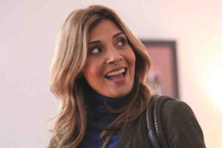 In the first episode, Callie Thorne (left) counsels troubled football player Mehcad Brooks.