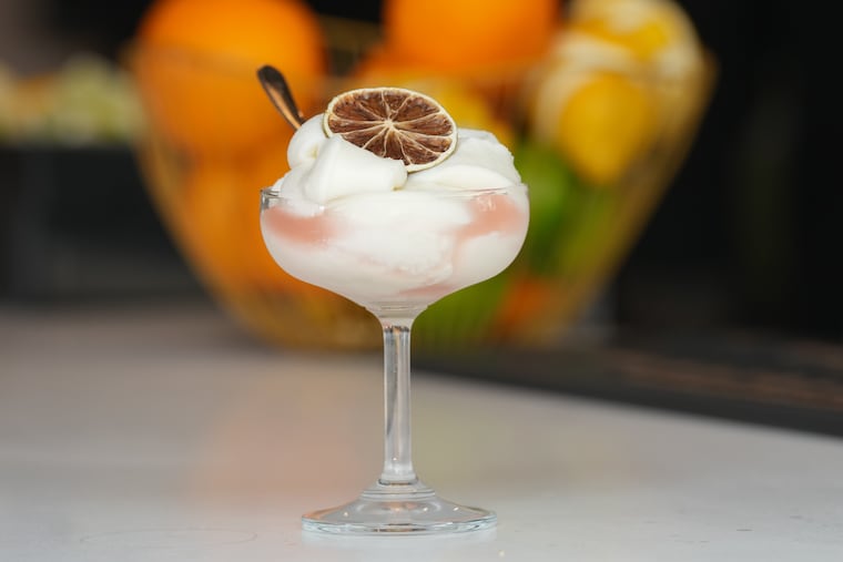 A peach soft serve margarita’s at Attico rooftop bar, 219 S. Broad St.