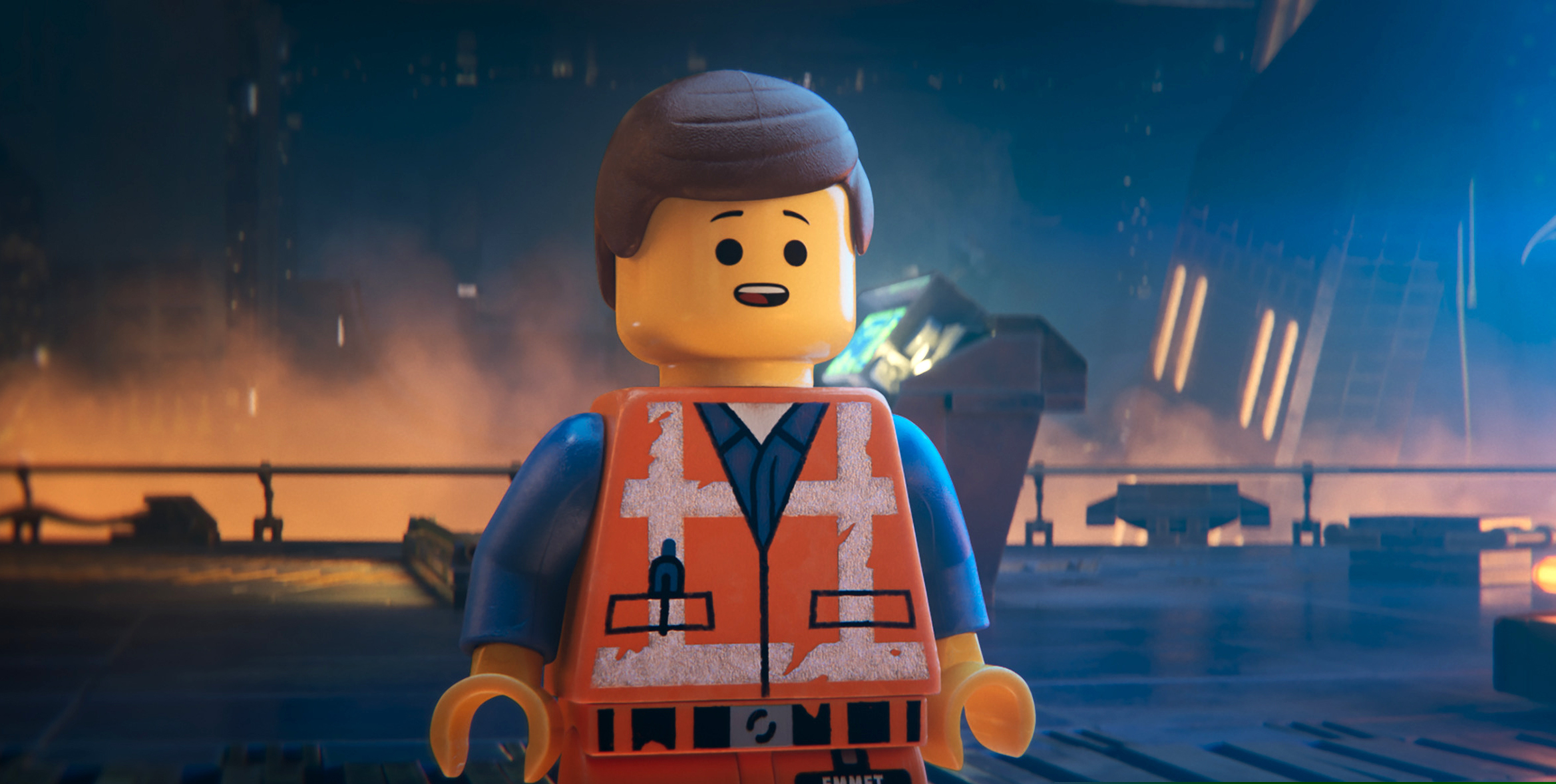 This image released by Warner Bros. Pictures shows the character Emmet, voiced by Chris Pratt, in a scene from "The Lego Movie 2: The Second Part." (Warner Bros. Pictures via AP)