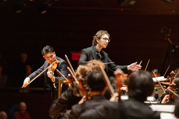 Violinist Ray Chen performs the Barber "Violin Concerto" with the Curtis Institute of Music orchestra led by Teddy Abrams, Friday, Dec. 13, 2024, in Marian Anderson Hall.