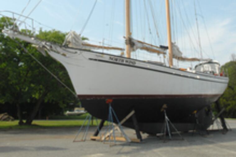 The schooner North Wind at Greenwich Marina in Cumberland County. The vessel, purchased with a federal grant, will be emblematic of Gloucester City's renaissance.