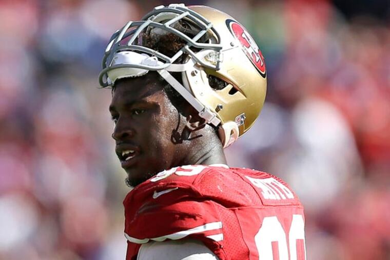 Aldon Smith's first two NFL seasons had him on a pathway to stardom before off-the-field troubles. (Marcio Jose Sanchez/AP)