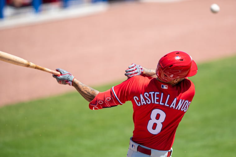 Nick Castellanos, shown during an at-bat on Sunday, hit his first homer of the spring on Monday.