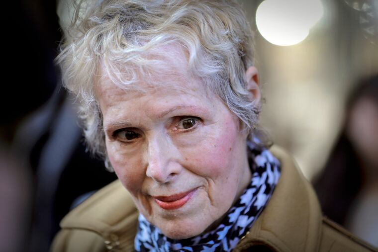 In this March 4 photo, E. Jean Carroll talks to reporters outside a courthouse in New York.