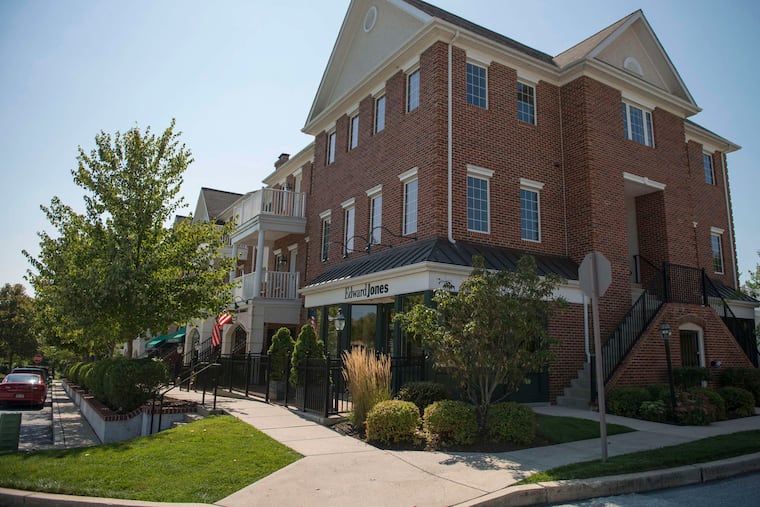A row of live/work buildings along the town center, based on the idea that some will want to live above their workplace. Hankin Group