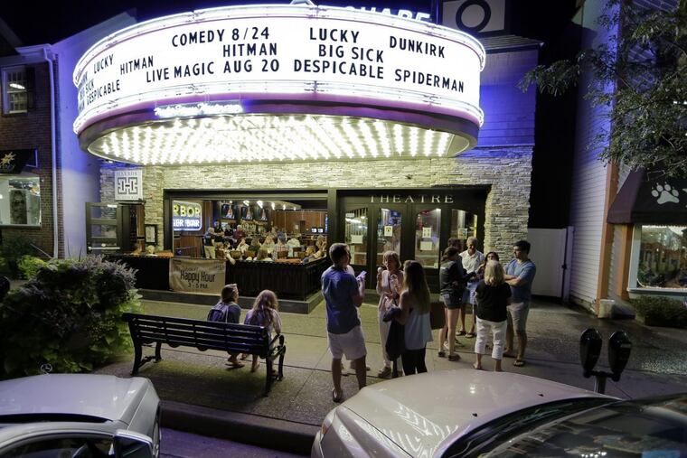 The Harbor Square Theatre and Harbor Burger Bar on 96th St. in Stone Harbor just after 9:15pm on Aug. 23, 2017. The combination of movies, dinner and shopping has been a huge hit in the Shore town.