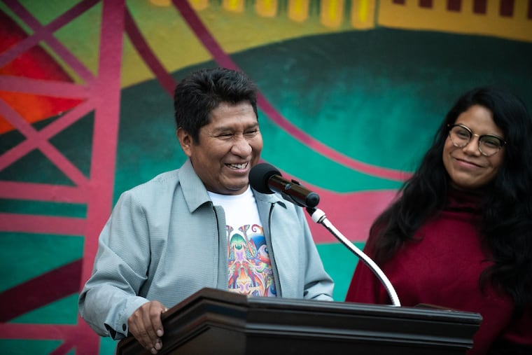 Roberto Mamani Mamani, internationally renowned Bolivian artist, was commissioned by Mural Arts to create a mural in Southwest Philly.