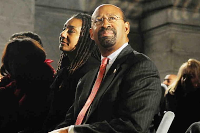 Mayor Nutter's dilemma: 53 percent of those polled said the city is headed in the wrong direction. And 53 percent said he does not deserve to be re-elected. (SARAH J. GLOVER / Staff photographer)