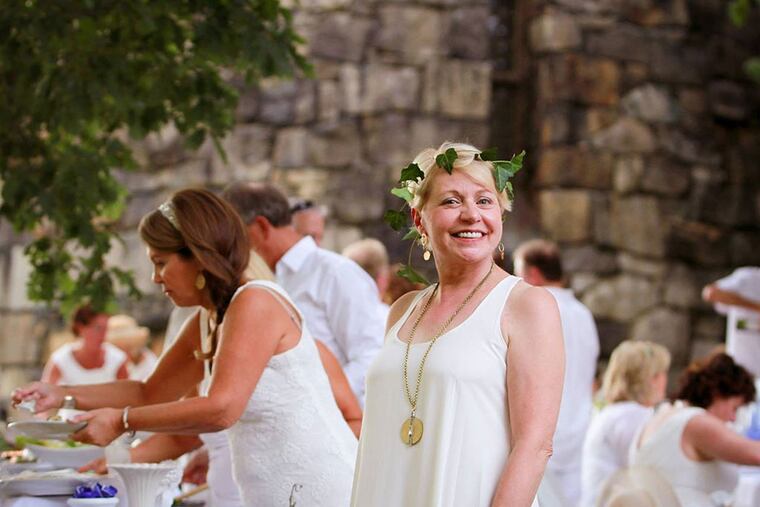 Karen L. Miller of Wilmington at last year's white dinner at Rockford Park in Wilmington.