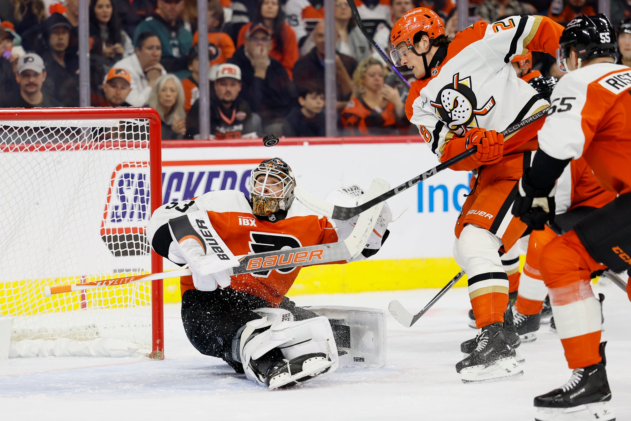 Flyers Fall 5-4 to Ducks After Surrendering Two-Goal Lead