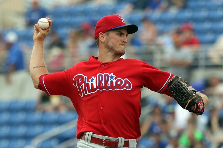 David Buchanan, shown during a spring training game in 2016, is back with the Phillies.