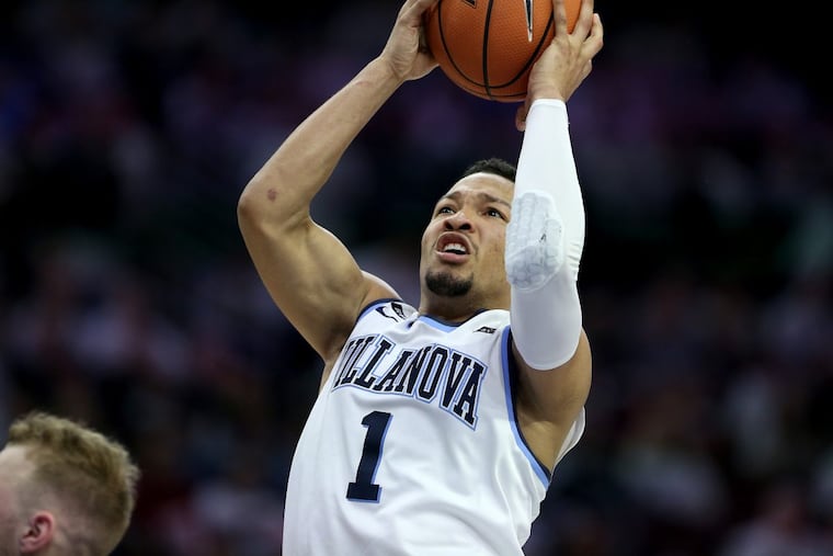 Villanova’s Jalen Brunson goes to the basket in the 2nd half against Butler. Villanova wins 86-75 over Butler at the Wells Fargo Center in Philadelphia on February 10, 2018. DAVID MAIALETTI / Staff Photographer