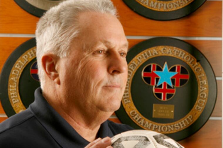 La Salle's Bob Peffle is the coach of the year. Starting three freshman, he took his team to the league final.