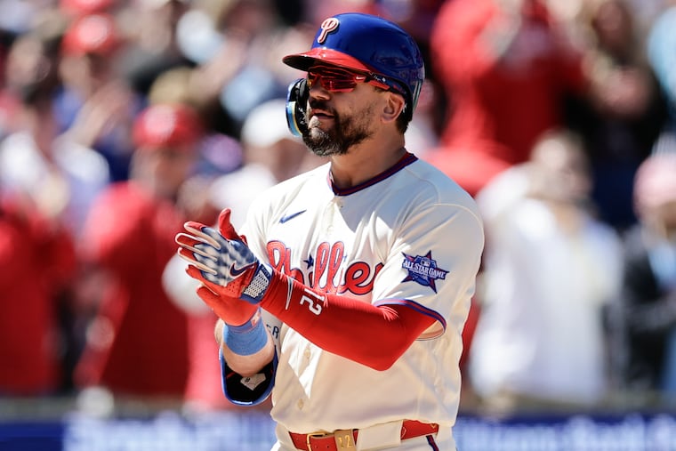 Kyle Schwarber ranked among the worst outfield defenders in baseball in 2023 when he started 103 games in left field.