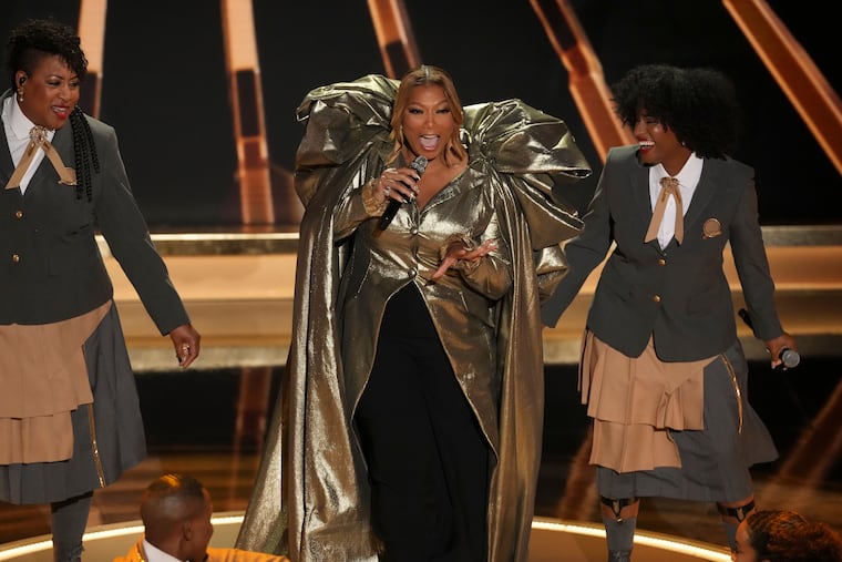 Queen Latifah performs at the Oscars in Los Angeles in 2025. The rapper, singer and actress will perform at a 'Salute to Service' concert at Independence Historical Park on July 2 as part of the Wawa Welcome America festival this year. (AP Photo/Chris Pizzello)