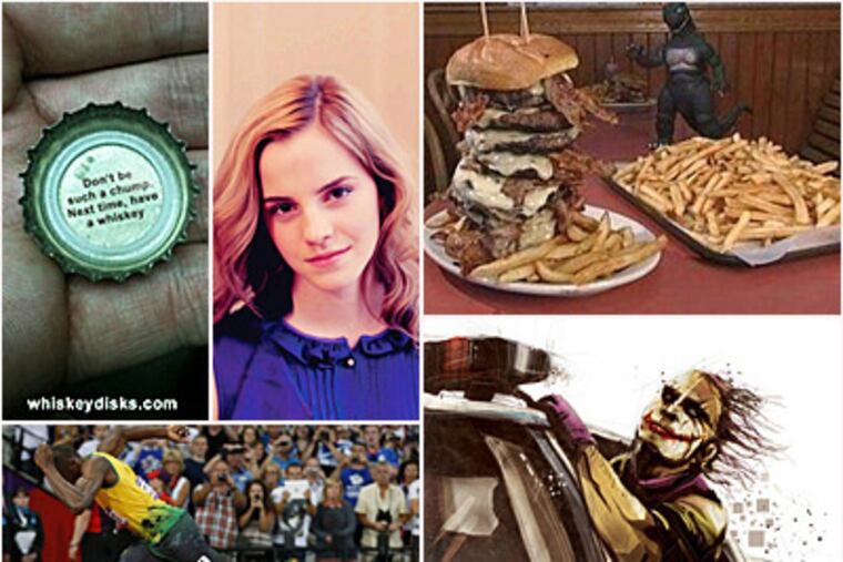 Whiskey, pretty women, food, comic illustrations and sports are common pins to dudepins.com, the new Pinterest-type site aimed at men. (dudepins.com)