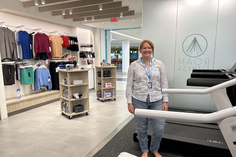 Cynthia Sandall, co-founder of Roam Fitness, a gym start-up company. Roam opened their newest location at PHL in Terminal F in July 2023.