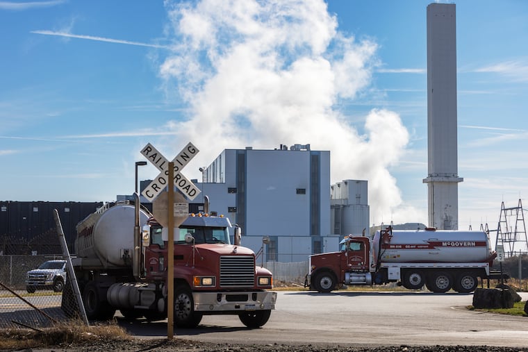 A view of Covanta trash incinerator facility in Chester in December. Philadelphia and other cities send trash to the incinerator.
