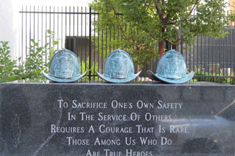Memorial for Meridian Plaza Fire Fighters who died in the high rise fire in 1991.