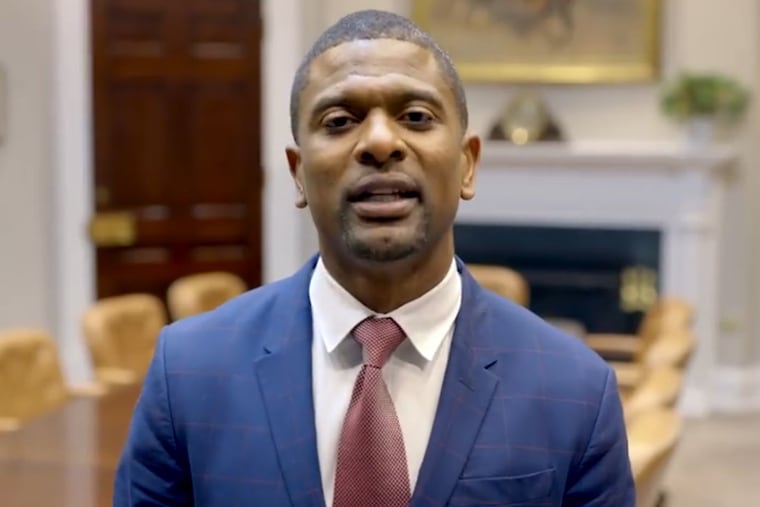 Former NFL player Jack Brewer speaks in a White House video after meeting President Donald Trump back in February 2020.