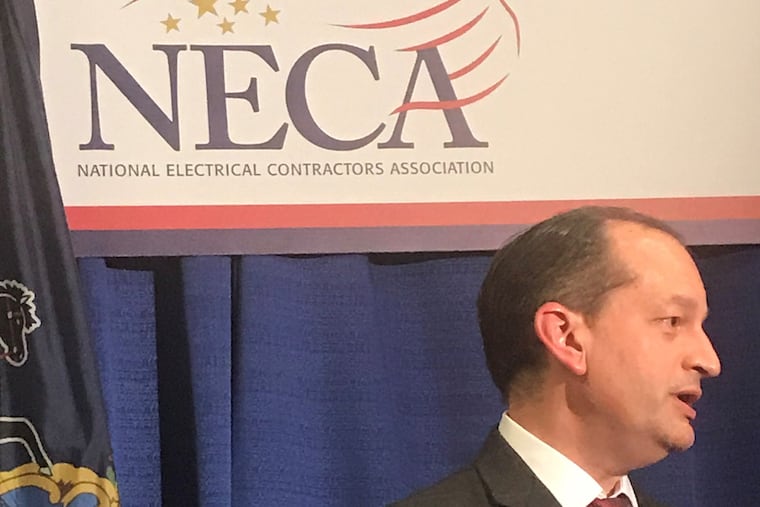 Alexander Acosta, United States Secretary of Labor under President Trump, Oct. 2, 2018 in Philadelphia