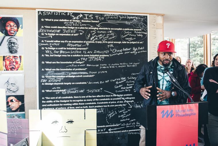 In a new collaboration between the Barnes Foundation and Mural Arts Philadelphia, muralist Ben Volta and emerging artist Russell Craig, pictured here, will work with Mural Arts’ Restorative Justice program. Craig is a former participant of the program.