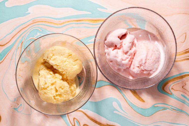Passion fruit and raspberry ice cream are made from only three ingredients.