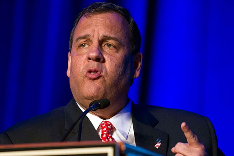 N.J. Gov. Chris Christie spoke about the economy during an address at the annual "Walk to Washington" event. (Cliff Owen/AP)