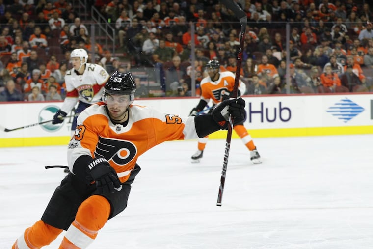 Shayne Gostisbehere, the NHL’s leading scorer among defensemen, missed Monday’s game against Arizona.