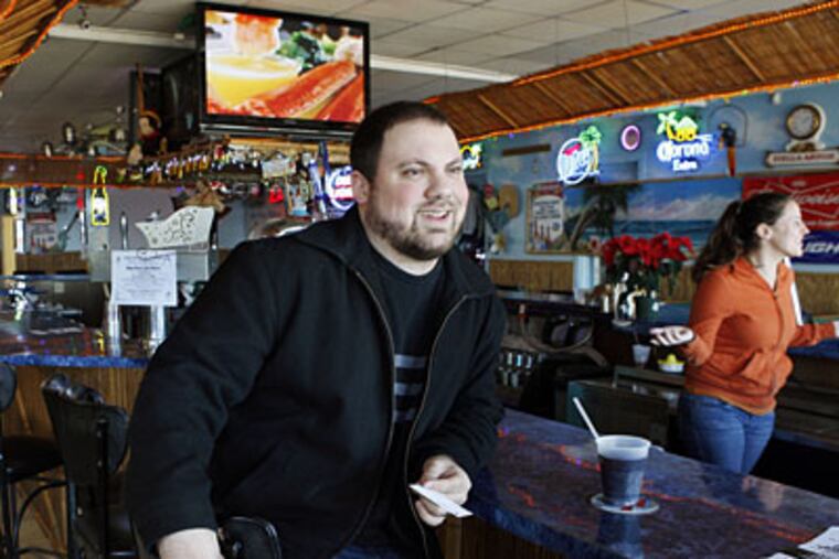 Michael Carbone, manager of the Beachcomber Bar, which has been featured in MTV's 'Jersey Shore' reality show. (AP Photo/Mel Evans)