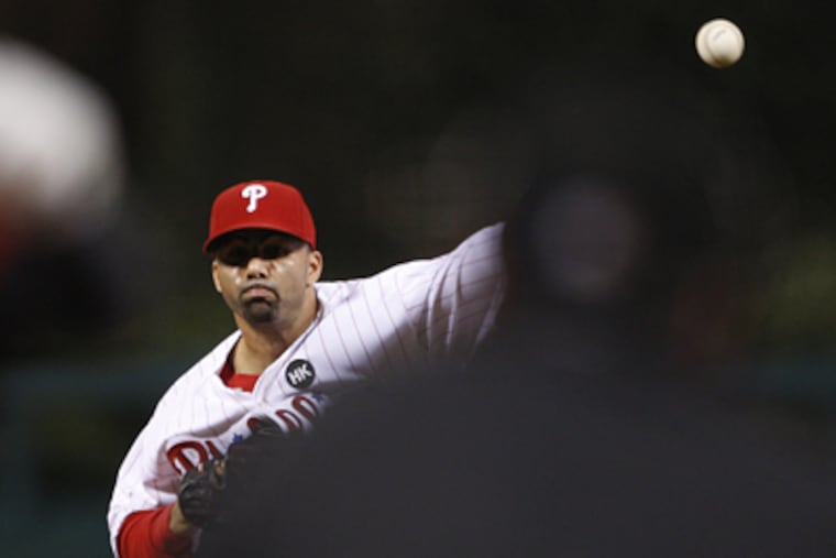 Reliever J.C. Romero will not be available to pitch during the playoffs because of forearm tendinitis. (Ron Cortes / Staff Photographer)