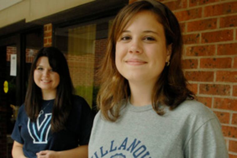 Lauren Moyer (left) and Mary Kathleen O'Connor at their dorm, St. Monica's Hall at Villanova University. The two, from Pennsylvania coal-region towns, chose to be roommates.