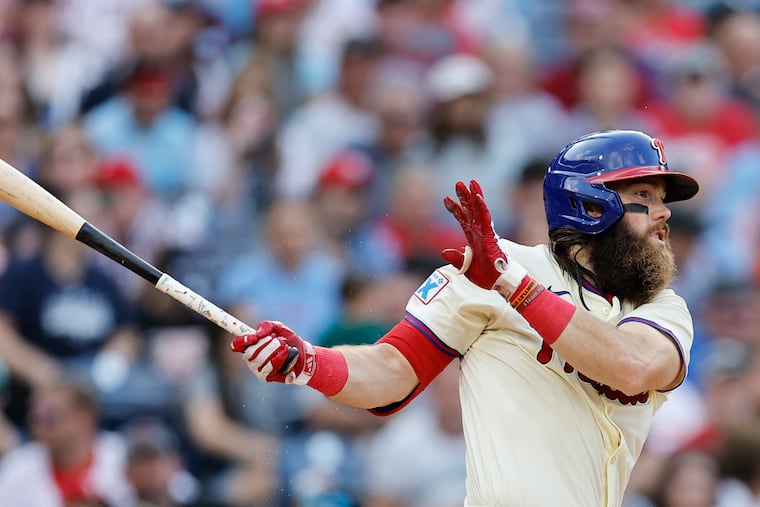 The Phillies' Brandon Marsh has hit .204/.273/.315 against left-handers in his first three full seasons.