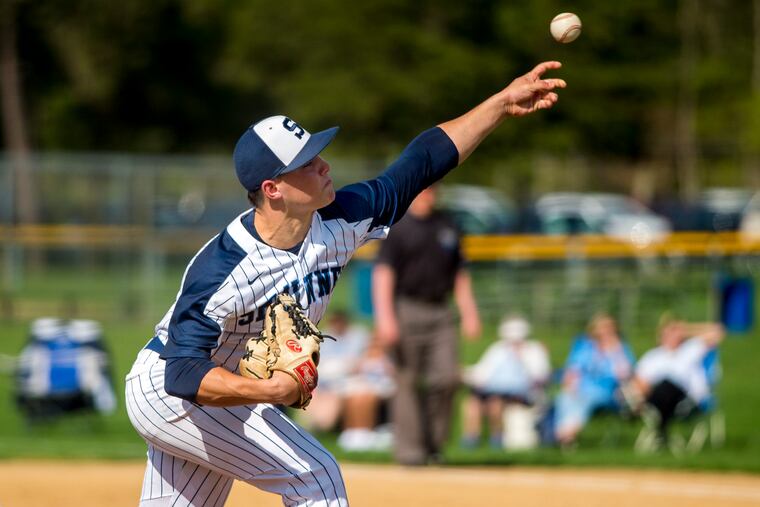 Shawnee pitcher Jackson Balzan delivers during the 3-2 win over Highland.