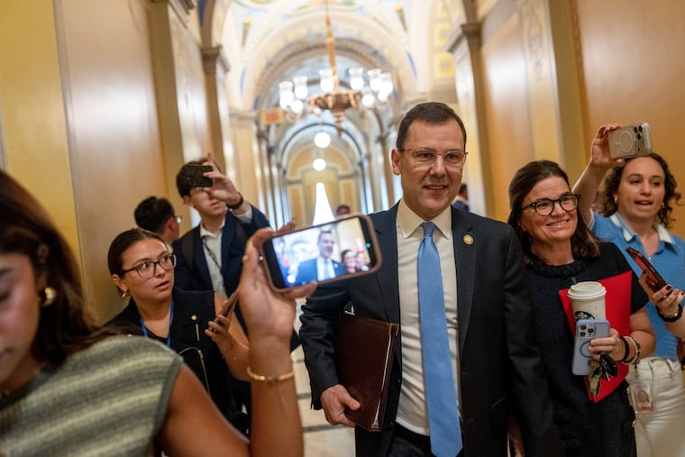 Rep. Tom Kean Jr. (R., N.J.) appearing on Capitol Hill on Tuesday following a long absence from Washington. (Alex Kent /The New York Times)