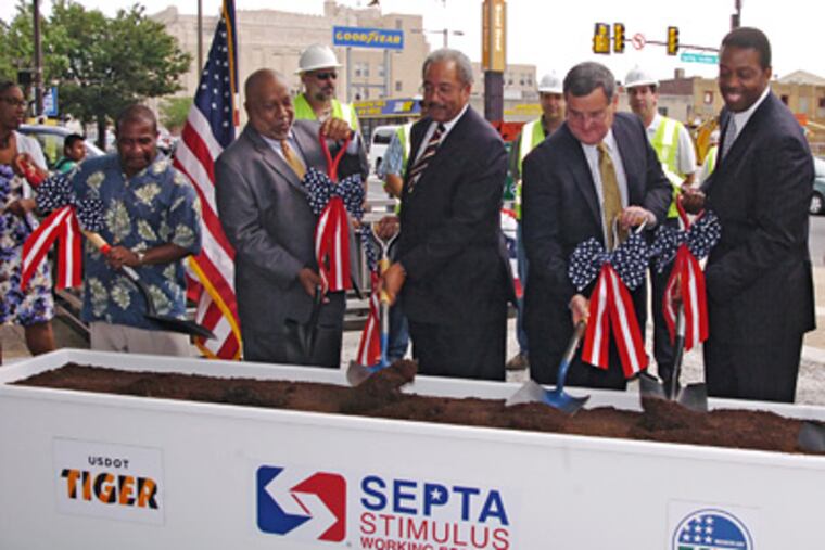 SEPTA officials joined state and local politicians for a ceremony marking the beginning of renovation work at two Broad Street Line subway stations. (Clem Murray/Staff Photographer)